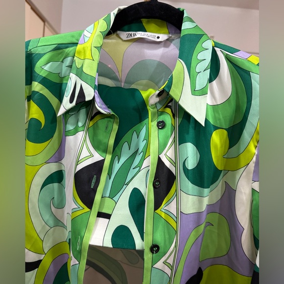 Zara Co-ord Set Green Print (S/M) - Picture 9 of 9